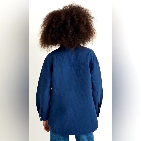 Madewell Womens Blue Superoversized Shirt Jacket - Picture 2 of 8